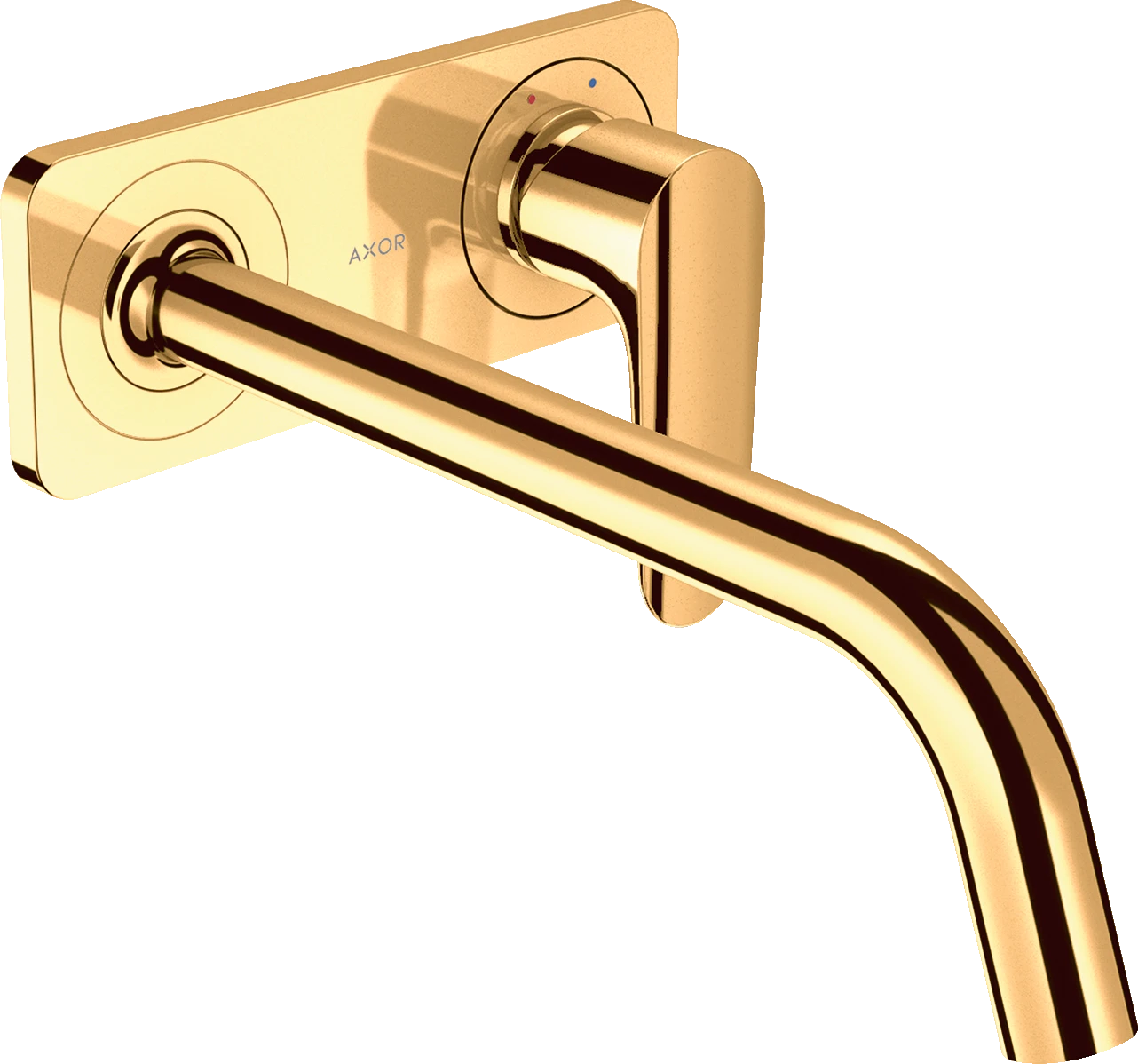 Axor Citterio M Single Lever Basin Mixer For Concealed Installation Wall-mounted With Spout 227 Mm And Plate Gold Polished
