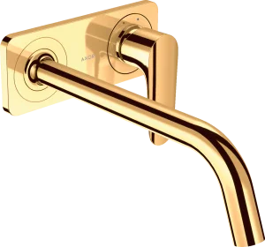 Axor Citterio M Single Lever Basin Mixer For Concealed Installation Wall-mounted With Spout 227 Mm And Plate Gold Polished