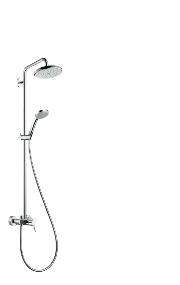 Hansgrohe Croma Showerpipe 220 1jet With Manual Shower Mixer Chrome product image - Image 1