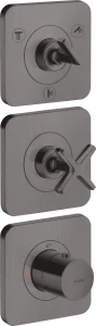 Axor Citterio E Thermostatic Module 380/120 For Concealed Installation For 3 Outlets With Escutcheons Brushed Black Chrome