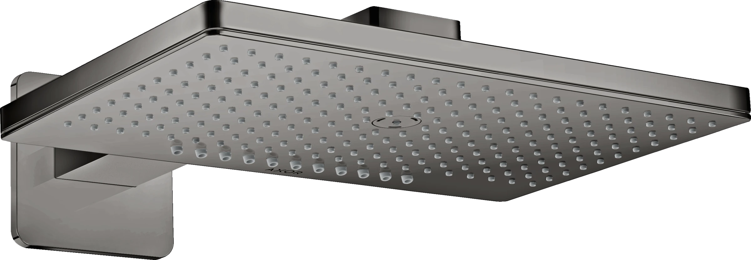 Axor Showersolutions Overhead Shower 460/300 2jet With Shower Arm And Softsquare Escutcheon Polished Black Chrome