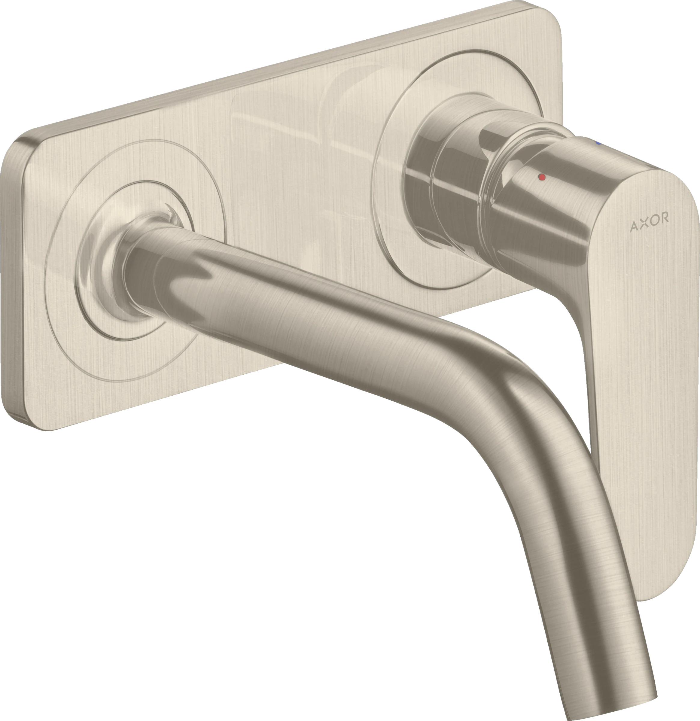 Axor Citterio M Single Lever Basin Mixer For Concealed Installation Wall-mounted With Spout 167 Mm And Plate Brushed Nickel