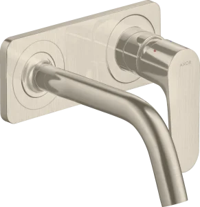 Axor Citterio M Single Lever Basin Mixer For Concealed Installation Wall-mounted With Spout 167 Mm And Plate Brushed Nickel