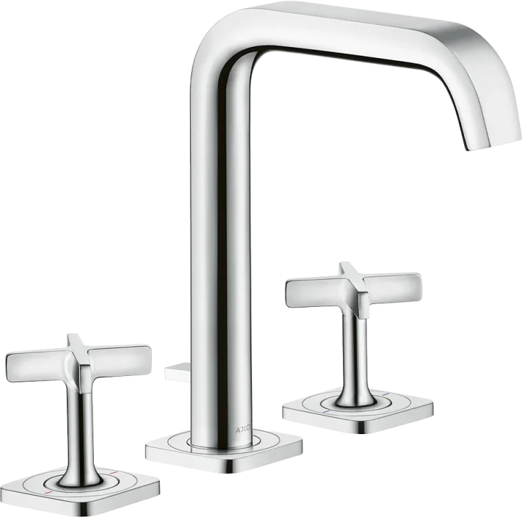 Axor Citterio E 3-hole Basin Mixer 170 With Escutcheons And Pop-up Waste Chrome product image - Image 1