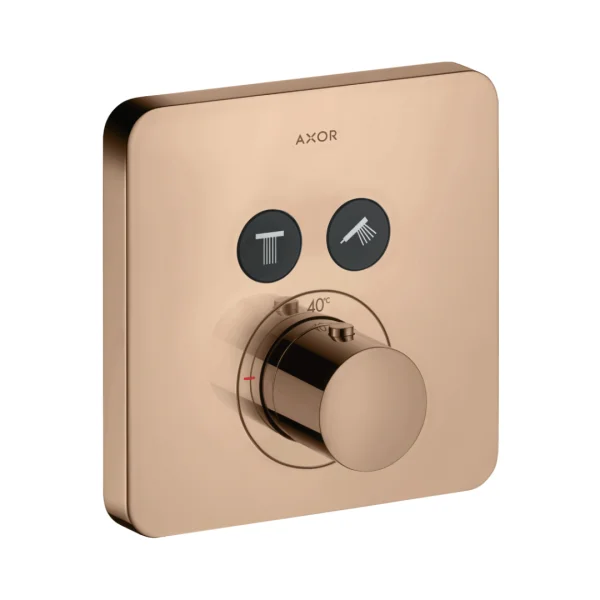 Axor Showersolutions Thermostatic Mixer Softsquare For Concealed Installation For 2 Outlets Polished Red Gold