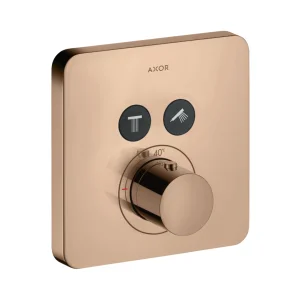 Axor Showersolutions Thermostatic Mixer Softsquare For Concealed Installation For 2 Outlets Polished Red Gold