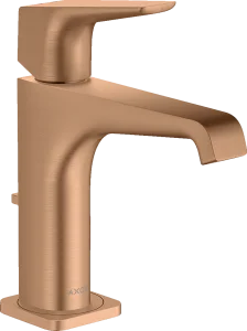 Axor Citterio E Single Lever Basin Mixer 130 With Lever Handle And Pop-up Waste Brushed Bronze