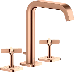 Axor Citterio E 3-hole Basin Mixer 170 With Escutcheons And Pop-up Waste Polished Red Gold