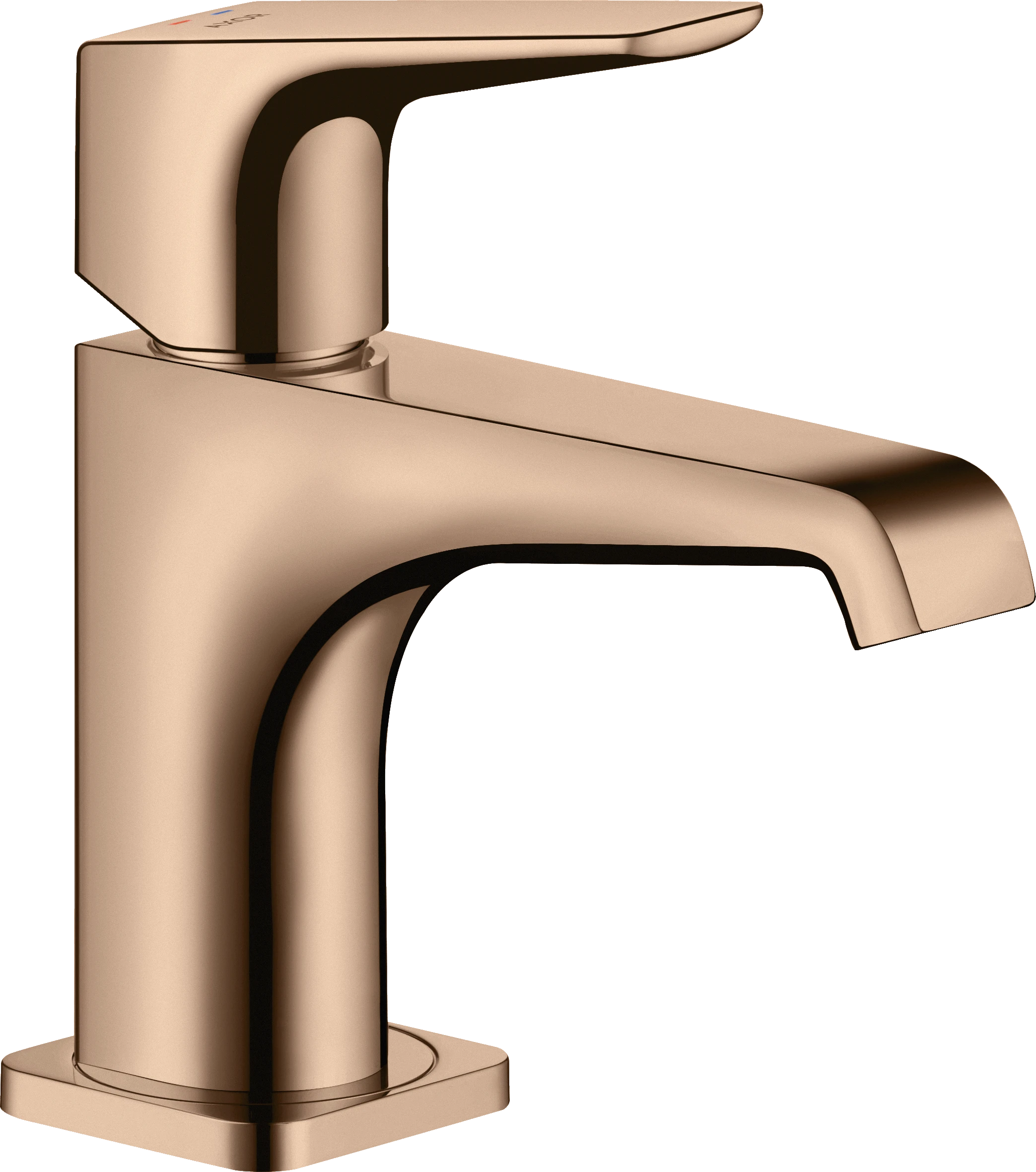 Axor Citterio E Single Lever Basin Mixer 90 For Cloakroom Basins With Lever Handle Without Waste Polished Red Gold