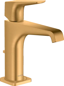Axor Citterio E Single Lever Basin Mixer 130 With Lever Handle And Pop-up Waste Gold Brushed