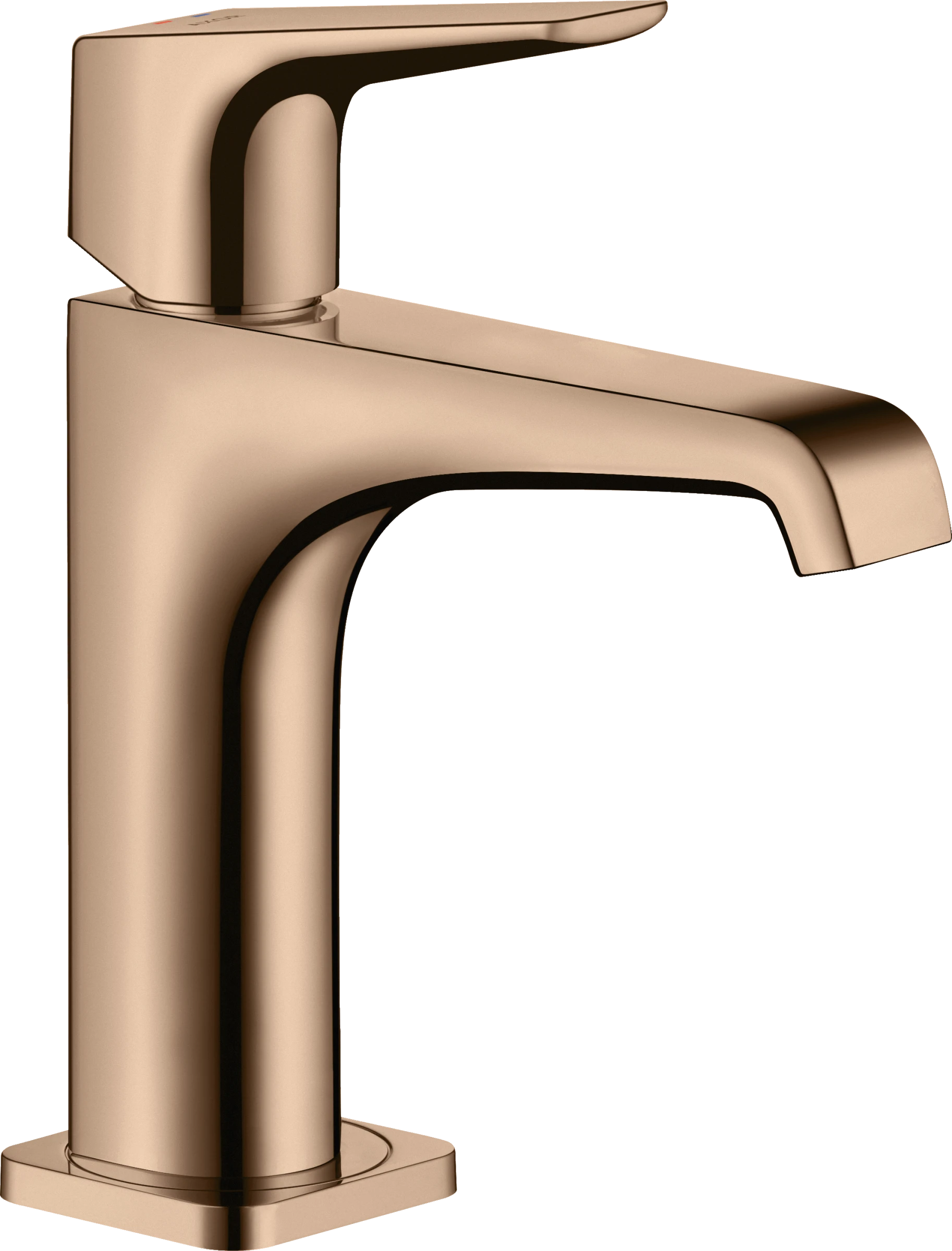 Axor Citterio E Single Lever Basin Mixer 130 With Lever Handle Without Waste Polished Red Gold