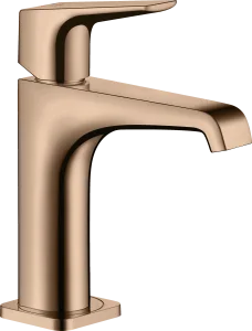 Axor Citterio E Single Lever Basin Mixer 130 With Lever Handle Without Waste Polished Red Gold
