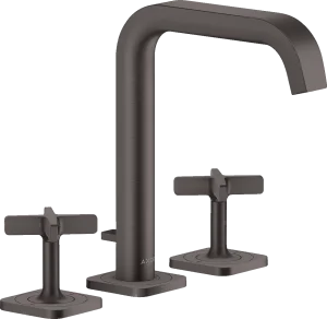 Axor Citterio E 3-hole Basin Mixer 170 With Escutcheons And Pop-up Waste Brushed Black Chrome