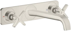 Axor Citterio E 3-hole Basin Mixer For Concealed Installation Wall-mounted With Spout 220 Mm And Plate Stainless Steel