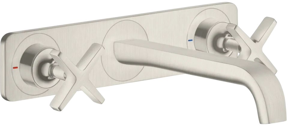 Axor Citterio E 3-hole Basin Mixer For Concealed Installation Wall-mounted With Spout 220 Mm And Plate Stainless Steel Optic product image - Image 1