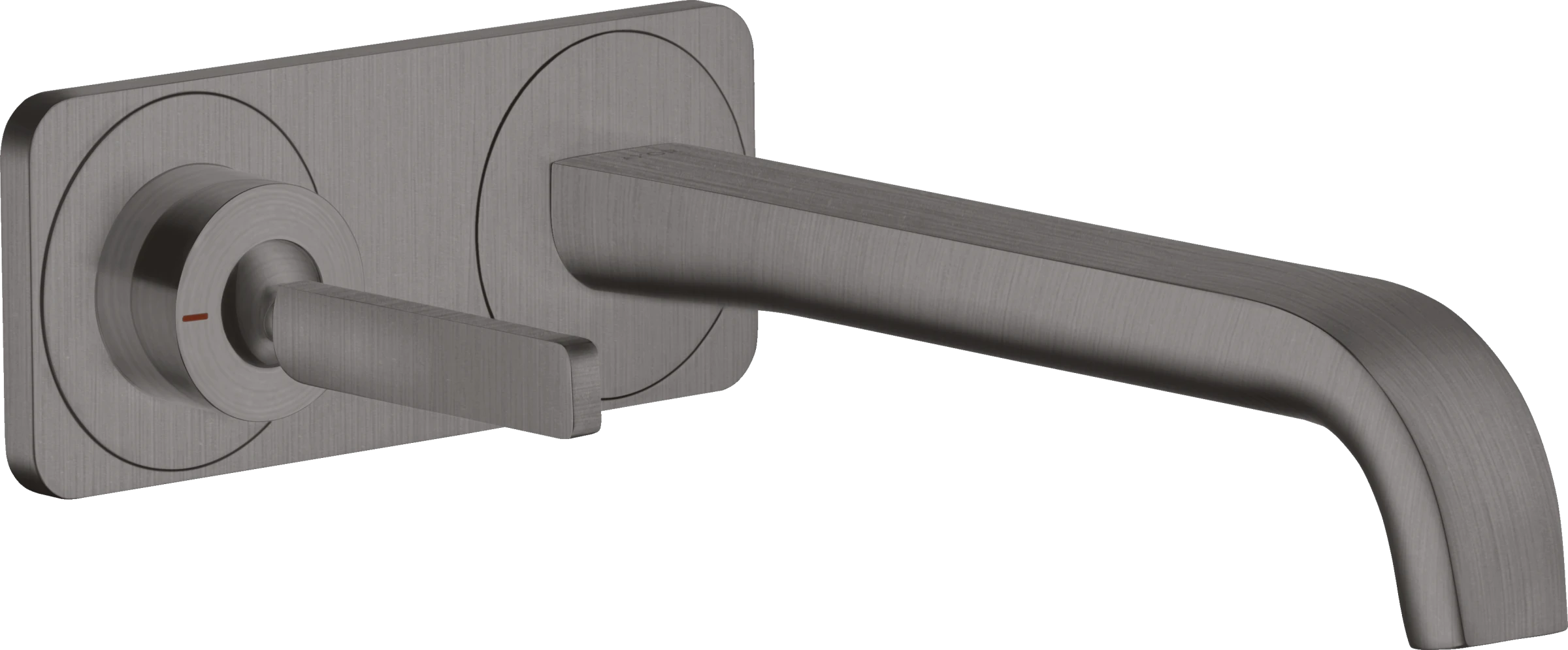 Axor Citterio E Single Lever Basin Mixer Wall-mounted With Pin Handle, Spout 221 Mm And Plate Brushed Black Chrome
