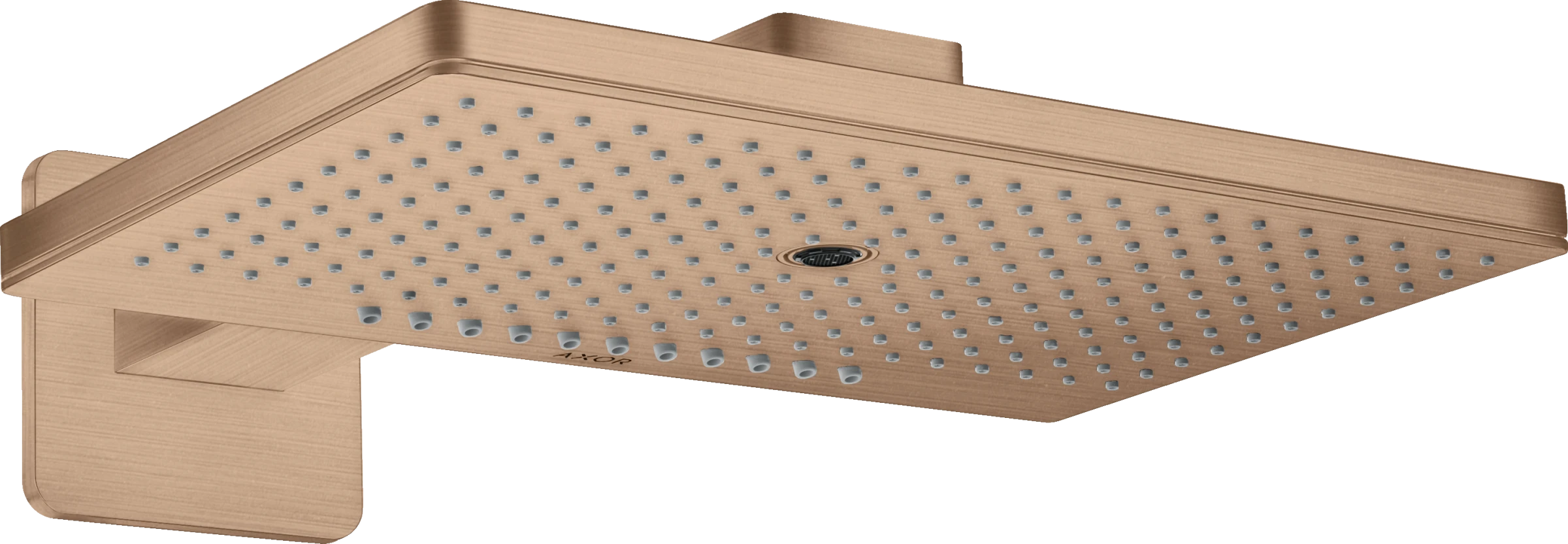 Axor Showersolutions Overhead Shower 460/300 3jet With Shower Arm And Softsquare Escutcheon Brushed Red Gold