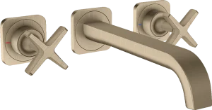 Axor Citterio E 3-hole Basin Mixer For Concealed Installation Wall-mounted With Spout 220 Mm And Escutcheons Brushed Nickel