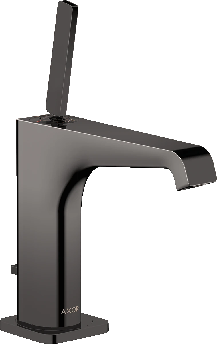 Axor Citterio E Single Lever Basin Mixer 130 With Pin Handle And Pop-up Waste Polished Black Chrome