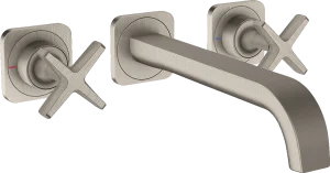 Axor Citterio E 3-hole Basin Mixer For Concealed Installation Wall-mounted With Spout 220 Mm And Escutcheons Stainless Steel