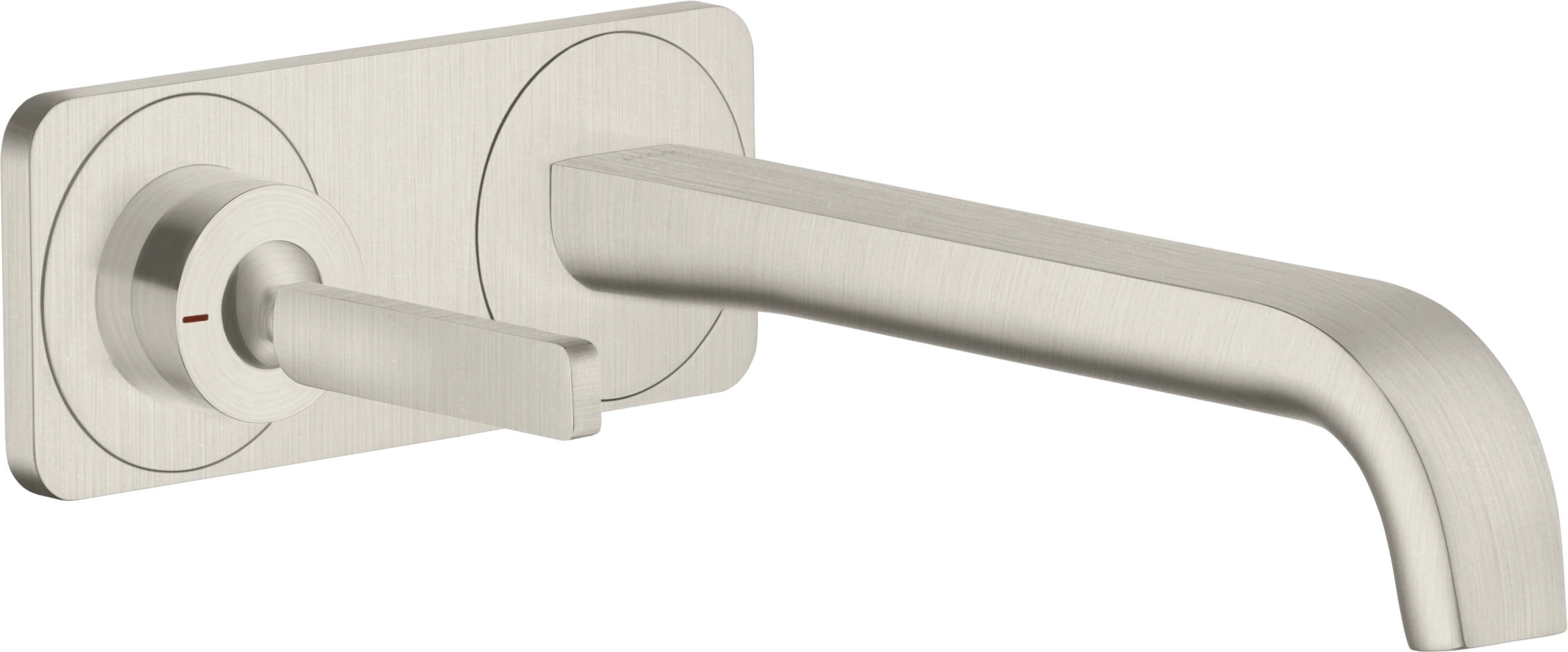 Axor Citterio E Single Lever Basin Mixer Wall-mounted With Pin Handle, Spout 221 Mm And Plate Stainless Steel