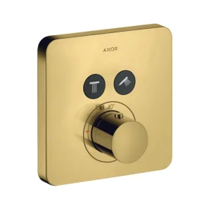 Axor Showersolutions Thermostatic Mixer Softsquare For Concealed Installation For 2 Outlets Gold Polished