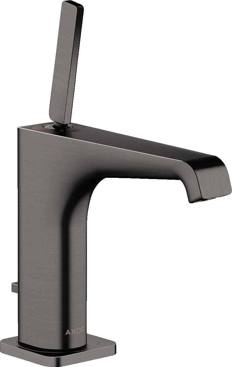 Axor Citterio E Single Lever Basin Mixer 130 With Pin Handle And Pop-up Waste Brushed Black Chrome