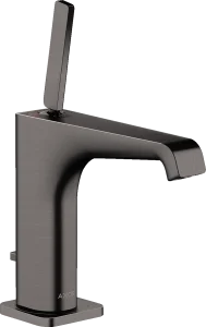 Axor Citterio E Single Lever Basin Mixer 130 With Pin Handle And Pop-up Waste Brushed Black Chrome