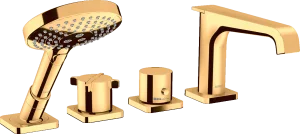 Axor Citterio E 4-hole Rim-mounted Thermostatic Bath Mixer Gold Polished
