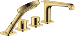 Axor Citterio E 4-hole Tile Mounted Thermostatic Bath Mixer Gold Polished