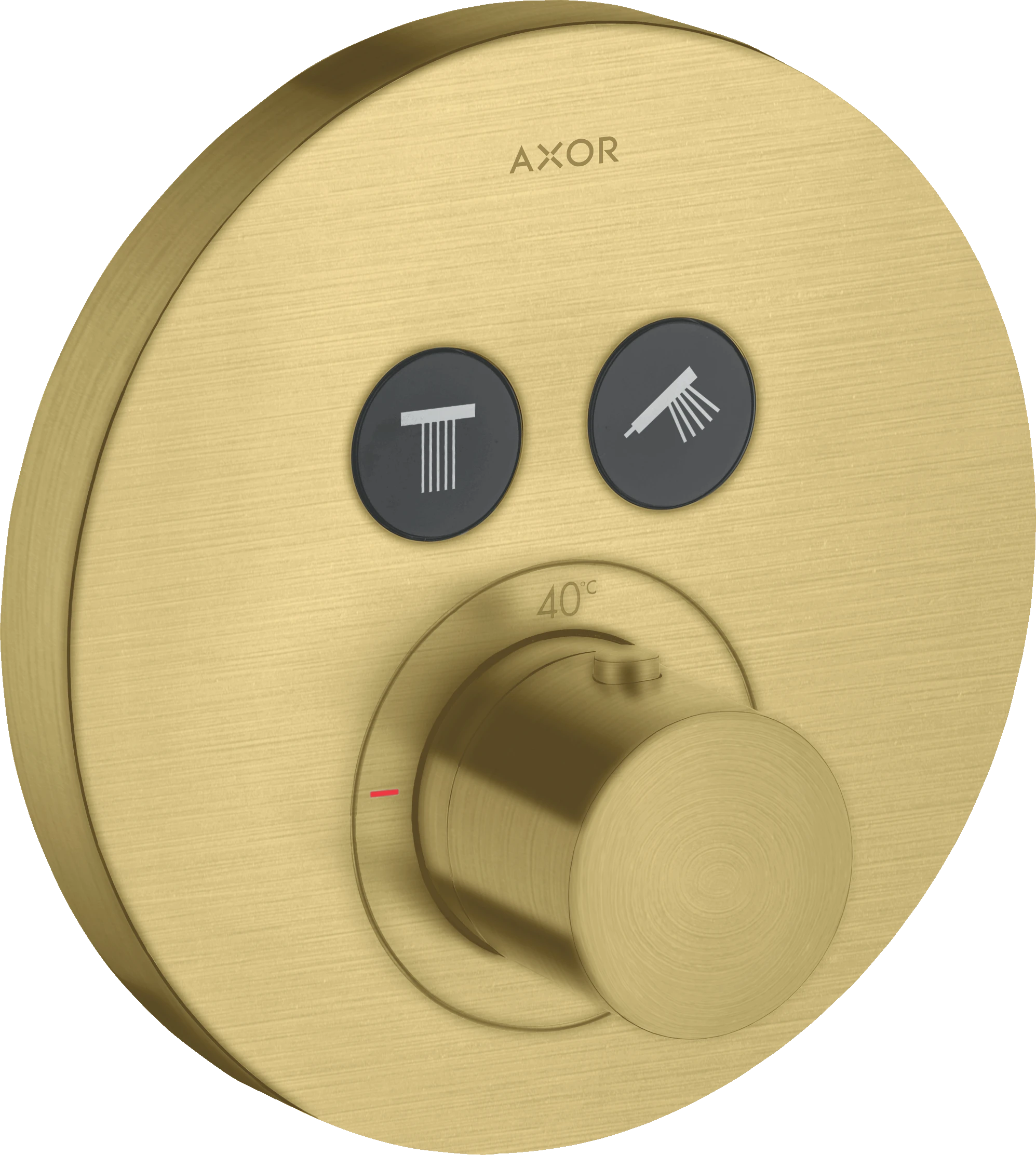 Axor Showersolutions Thermostatic Mixer Round For Concealed Installation For 2 Outlets Brushed Brass