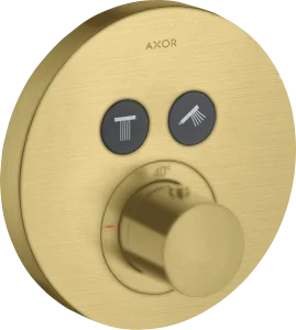 Axor Showersolutions Thermostatic Mixer Round For Concealed Installation For 2 Outlets Brushed Brass