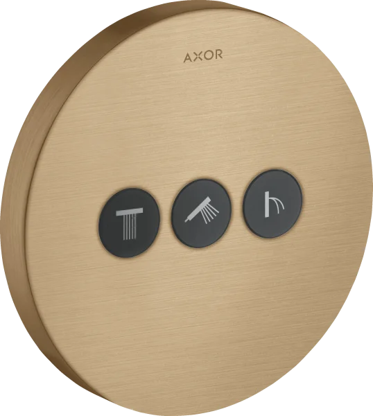 Axor Showerselect Valve Round For Concealed Installation For 3 Outlets Brushed Bronze