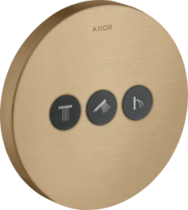Axor Showerselect Valve Round For Concealed Installation For 3 Outlets Brushed Bronze