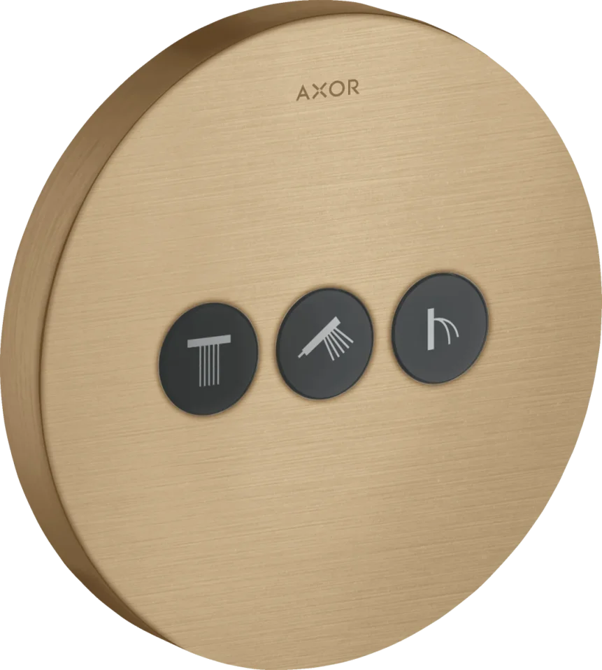 Axor Showerselect Valve Round For Concealed Installation For 3 Outlets Brushed Bronze product image - Image 1