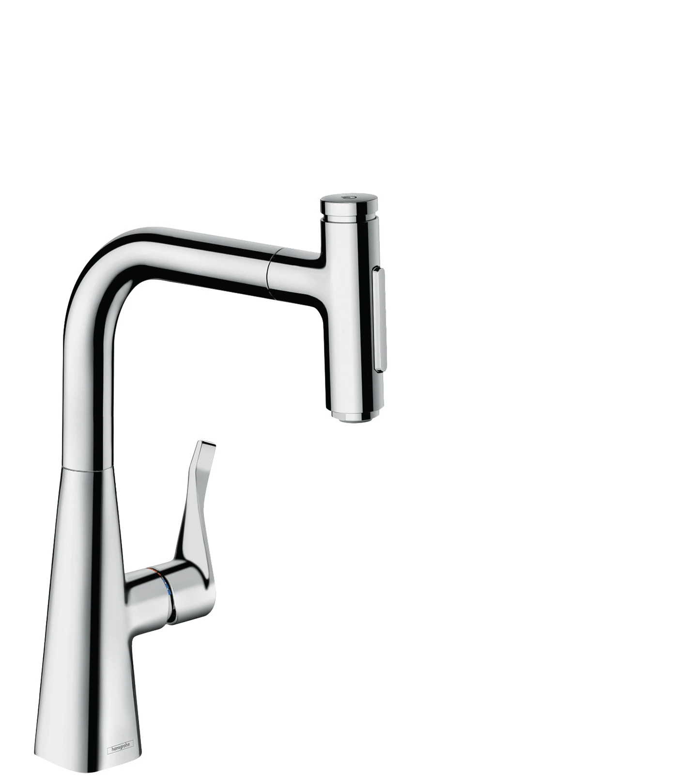Hansgrohe Metris Select M71 Single Lever Kitchen Mixer 240 With Pull-out Spray And Sbox, 2 Spray Modes Chrome