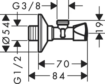 Axor Angle Valve E Chrome detail view - Image 2