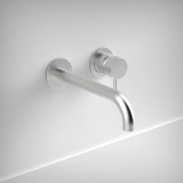 Ava Trend 2 Hole Wall Mounted Basin Mixer W/ Flanges 3.0 (not Compatible With Backplate) - Brushed Stainless Steel