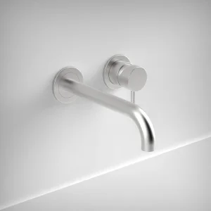 Ava Trend 2 Hole Wall Mounted Basin Mixer W/ Flanges 3.0 (not Compatible With Backplate) - Brushed Stainless Steel