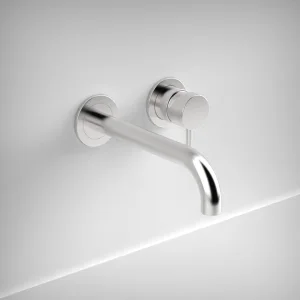 Ava Trend 2 Hole Wall Mounted Basin Mixer Tap (not Compatible With Backplate) - Polished Stainless Steel 3.0