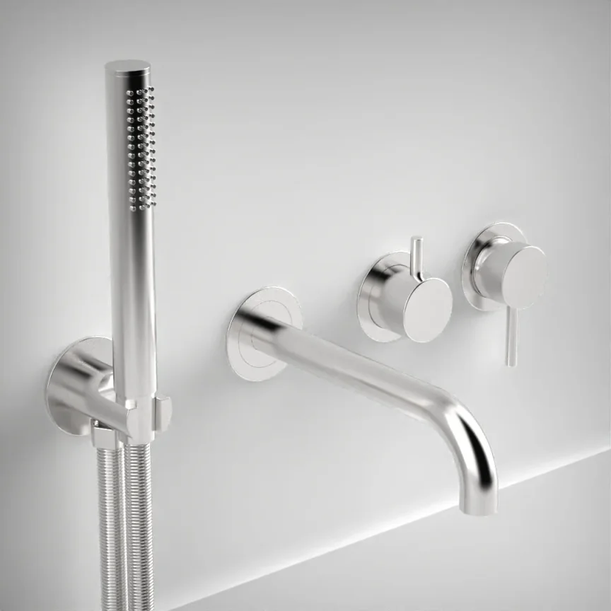 Ava Trend Thermostatic 4 Hole Wall Mounted Bath Shower Mixer 3.0 (not Compatible With Backplate) - Polished Stainless Steel product image - Image 1