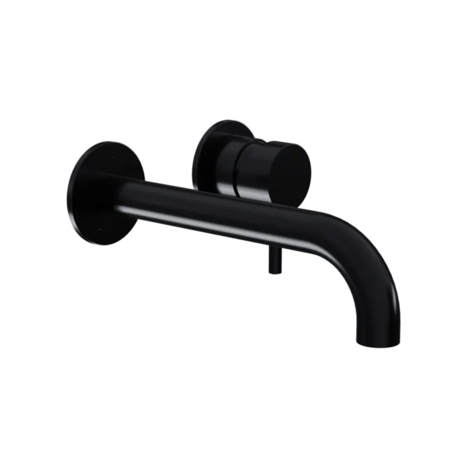Ava Trend 2 Hole Wall Mounted Basin Mixer W/ Flanges 3.0 (not Compatible With Backplate) - Brushed Black detail view - Image 2