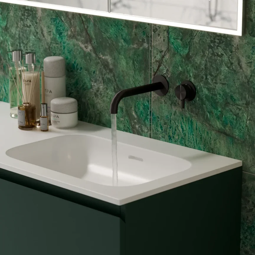 Ava Trend 2 Hole Wall Mounted Basin Mixer W/ Flanges 3.0 (not Compatible With Backplate) - Brushed Black detail view - Image 6