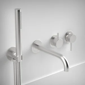 Ava Trend Thermostatic 4 Hole Wall Mounted Bath Shower Mixer 3.0 (not Compatible With Backplate) - Brushed Stainless Steel