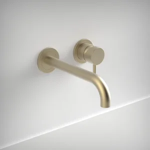 Ava Trend 2 Hole Wall Mounted Basin Mixer W/ Flanges 3.0 (not Compatible With Backplate) - Brushed Brass