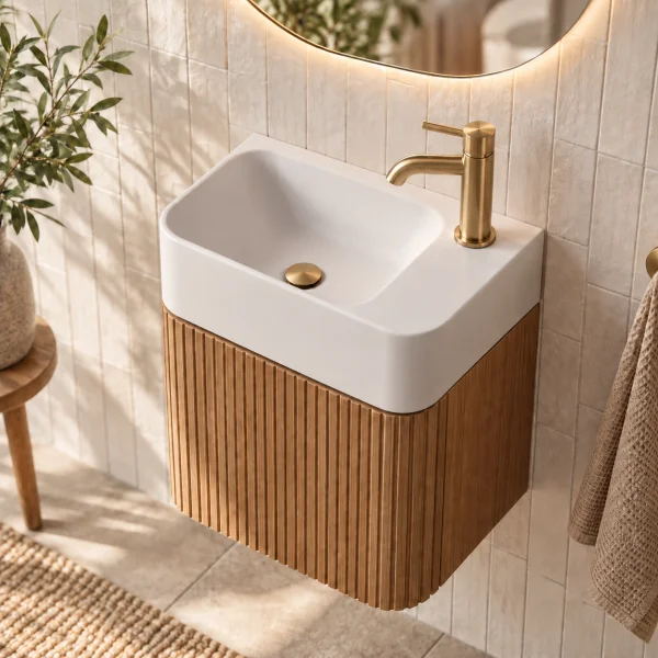 Faeber Lunar Cloakroom Basin 450mm Matt White - 1th - Right