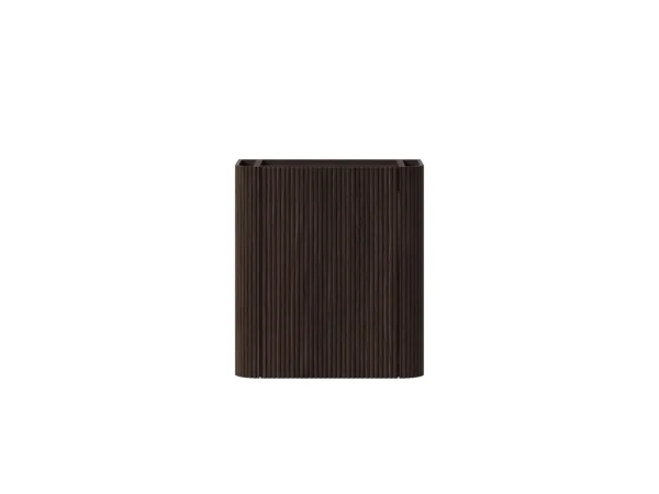Faeber Lunar Cloakroom Curved Fluted Vanity Unit 450mm - Black Walnut - Left