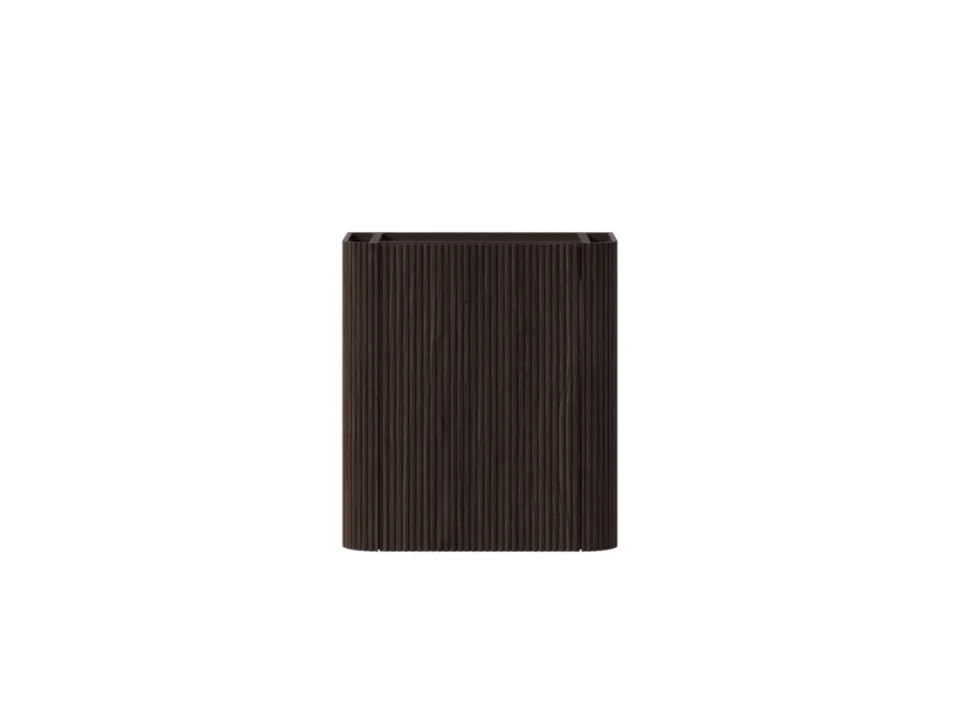 Faeber Lunar Cloakroom Curved Fluted Vanity Unit 450mm - Black Walnut - Right detail view - Image 2
