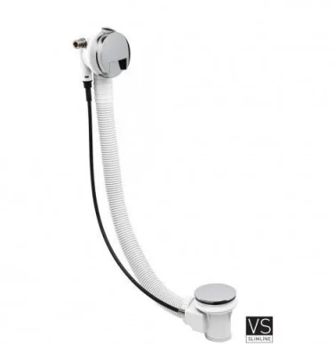 Crosswater Bath Extended Pop Up Waste With Filler 100cm Chrome detail view - Image 2