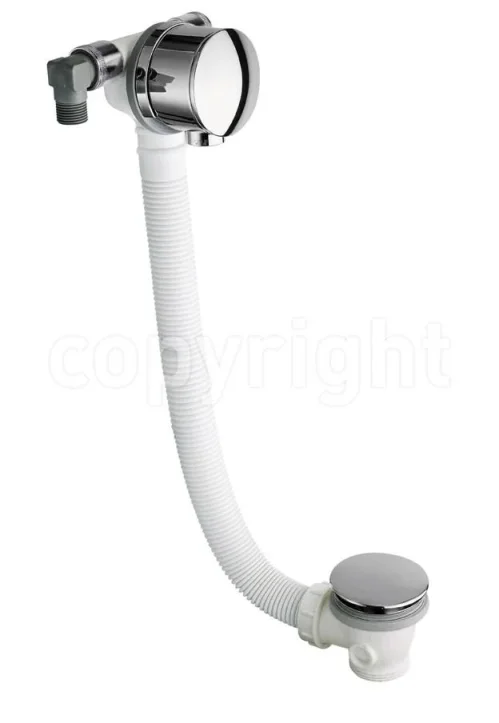 Crosswater Bath Click Clack Waste With Filler Chrome detail view - Image 2